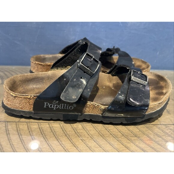 Birkenstock Sandals Womens Size 6.5 37 Black Shoes Papillio Slides buckles - Picture 4 of 9